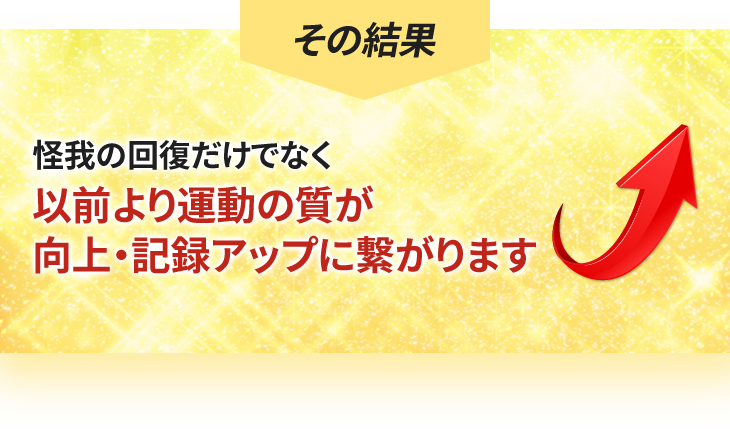 運動の質が向上・記録アップに繋がります